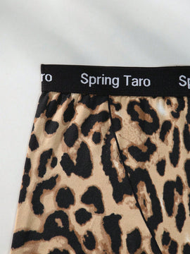 Ropa Interior de Mujer con Corte Cuadrado y Estampado de Leopardo