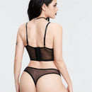 ROMWE Kawaii Conjunto de lenceria sexy bordado con cerezas para chicas rurales.