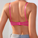 Sujetador simple de malla de encaje de color solido para mujeres