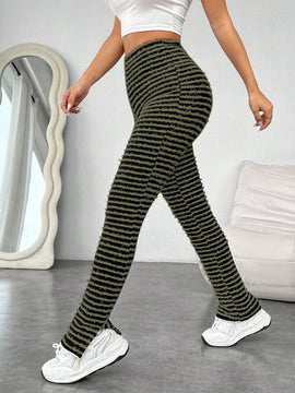 EZwear Pantalones ajustados con abertura lateral en el dobladillo
