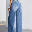 Tall Jeans de pierna ancha rasgados para mujeres