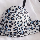 Conjunto de Brasier y Tangas de estampado de leopardo con soporte, 2 piezas