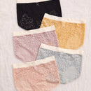 5pcs/paquete braguitas triangulares para mujeres con encaje en color de contraste