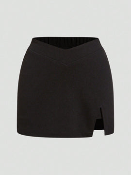 Prive Falda pantalon con cintura irregular y dobladillo dividido