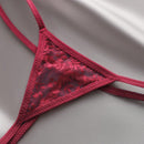 Ropa interior sexy combinada para mujeres de encaje de unicolor para uso diario (3 piezas)