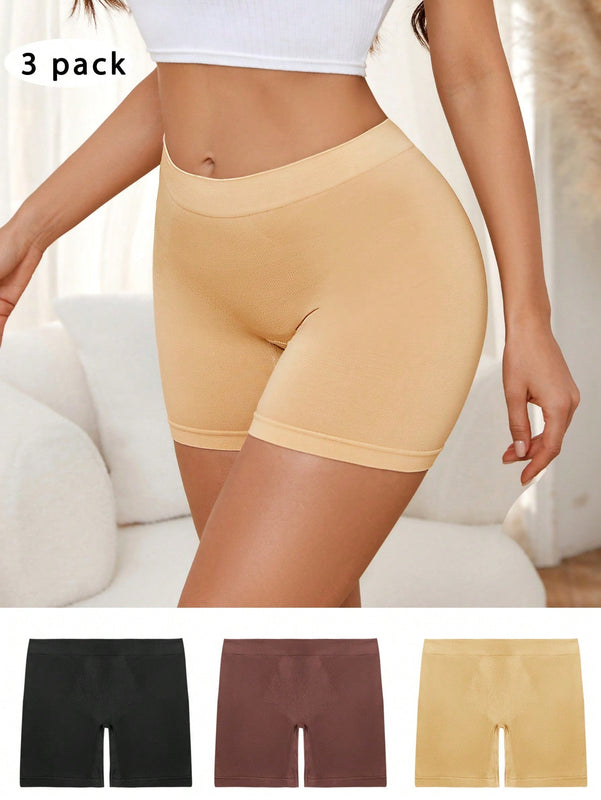Pantalones cuadrados casuales de unicolor para mujer, primavera y verano (conjunto de 3)