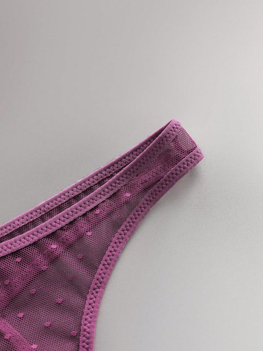 Classic Sexy Mujeres Sexy Encaje Diario Tangas A Juego (Conjunto De 3)