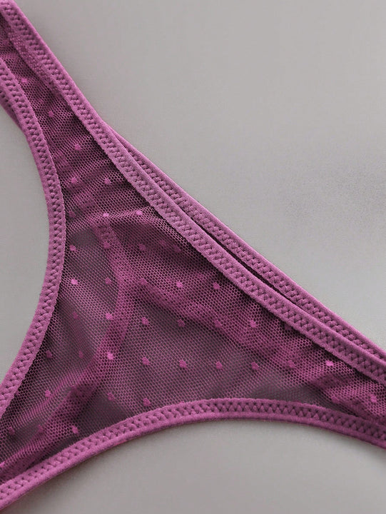 Classic Sexy Mujeres Sexy Encaje Diario Tangas A Juego (Conjunto De 3)