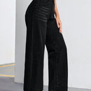 Tall Pantalones Jeans informales flojos de moda para mujeres en unicolor