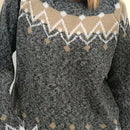 LUNE Sueter holgado de cuello redondo y jacquard para uso casual