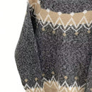 LUNE Sueter holgado de cuello redondo y jacquard para uso casual