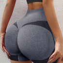 1 pieza shorts de yoga de cintura alta sin costuras amarillos, shorts comodos y transpirables con control de abdomen y levantamiento