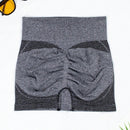 1 pieza shorts de yoga de cintura alta sin costuras amarillos, shorts comodos y transpirables con control de abdomen y levantamiento