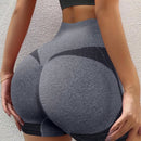 1 pieza shorts de yoga de cintura alta sin costuras amarillos, shorts comodos y transpirables con control de abdomen y levantamiento