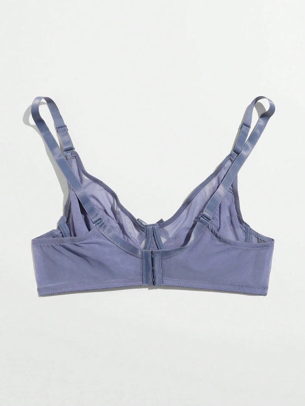 NEW Ropa interior transpirable de malla para mujer, sosten comodo bordado con flores para el verano