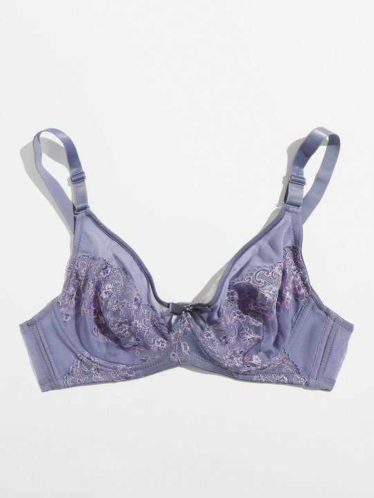 NEW Ropa interior transpirable de malla para mujer, sosten comodo bordado con flores para el verano