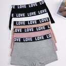 5 piezas Deportivos Shorts boxers con cintura estampada con letras para mujeres para deportes y uso casual
