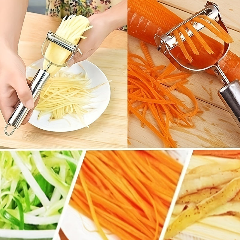 1 Pieza, Pelador De Verduras De Acero Inoxidable, Afilado, Duradero Utensilio De Cocina Para Pelar Sin Esfuerzo Patatas, Zanahorias, Pepinos Y Más, Seguro Para Alimentos, Ideal Para Hogar, Restaurantes Y Hoteles