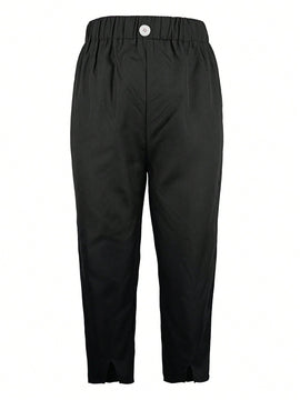 Pantalones casuales para mujer de unicolor con longitud 3/4 para uso diario en primavera y verano