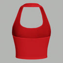 EZwear Top casual de verano sin mangas con cuello halter y diseno impreso de calavera roja
