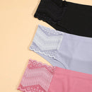 Tangas triangulares sexys, sin costuras, de baja altura, comodas y transpirables para mujeres, paquete de 3 piezas en unicolor con inserciones de encaje