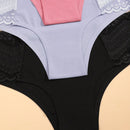 Tangas triangulares sexys, sin costuras, de baja altura, comodas y transpirables para mujeres, paquete de 3 piezas en unicolor con inserciones de encaje