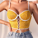 Ropa interior de camisola con estampado de correa de estilo pequeno fresco y a la moda para mujer