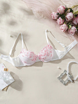 Sosten De Cuello En V Bordado Con Flores