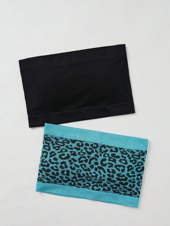 Sujetador Bandeau a rayas para mujeres sin costuras (paquete de 2)