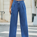 Essnce Jeans de Cintura Alta Anchos, Holgados y Plisados para Mujer