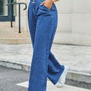 Essnce Jeans de Cintura Alta Anchos, Holgados y Plisados para Mujer