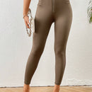 PETITE Pantalones largos simples para mujeres con corte ajustado, cremallera en la bragueta y boton en la cintura