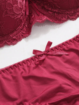 DAZY Conjunto de ropa interior de encaje para mujeres con aros para ajuste y realce