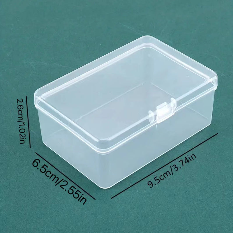 Caja de almacenamiento plástica transparente con tapa - Organizador duradero multiusos para útiles de oficina, escuela y papelería - Diseño compacto y transparente, regalo ideal para organización en casa y trabajo, caja de suministros, cierre seguro
