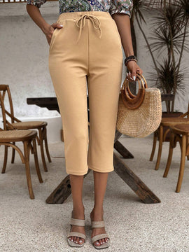 EMERY ROSE Pantalones de colores solidos para mujer con bolsillo