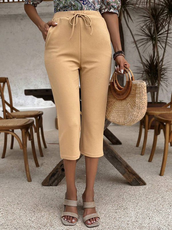 EMERY ROSE Pantalones de colores solidos para mujer con bolsillo