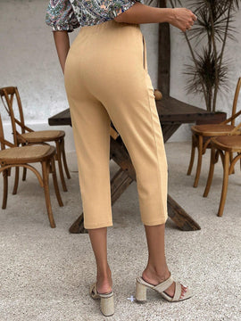 EMERY ROSE Pantalones de colores solidos para mujer con bolsillo