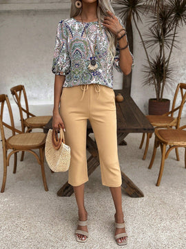 EMERY ROSE Pantalones de colores solidos para mujer con bolsillo