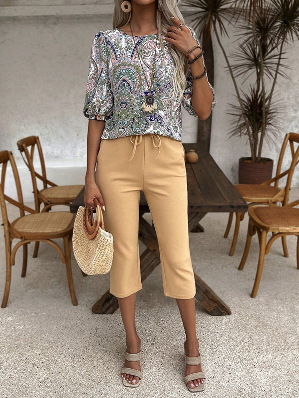 EMERY ROSE Pantalones de colores solidos para mujer con bolsillo