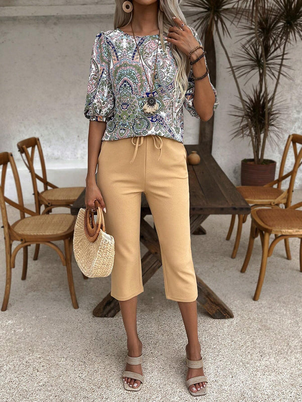 EMERY ROSE Pantalones de colores solidos para mujer con bolsillo