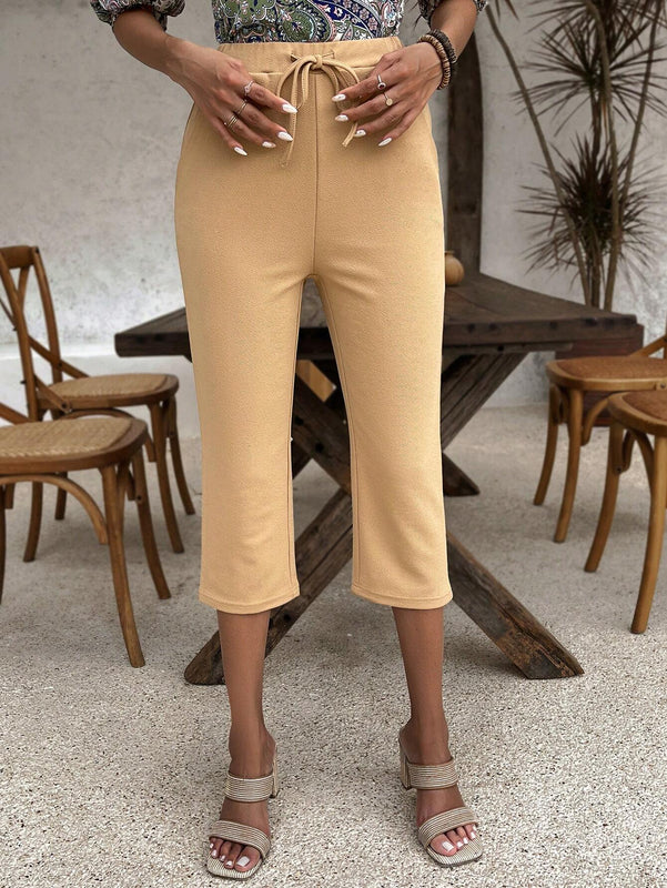 EMERY ROSE Pantalones de colores solidos para mujer con bolsillo