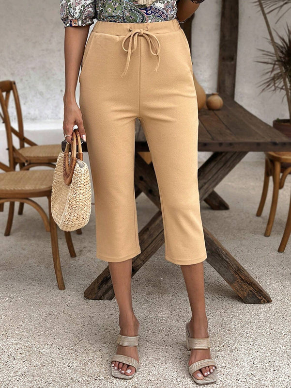 EMERY ROSE Pantalones de colores solidos para mujer con bolsillo
