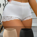 Conjunto de tres bragas de mujer estilo shorts de encaje con parches