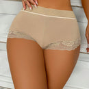 Conjunto de tres bragas de mujer estilo shorts de encaje con parches
