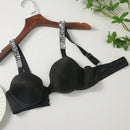 Sujetador push up panel con cinta con letra