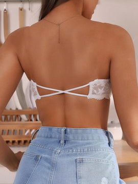 NEW  Bra tipo bandeau con tiras cruzadas para mujeres