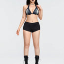 ROMWE Grunge Punk Ropa Interior Boyshorts Con Estampado De Calavera De Diamantes De Imitacion
