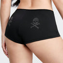 ROMWE Grunge Punk Ropa Interior Boyshorts Con Estampado De Calavera De Diamantes De Imitacion
