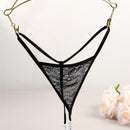 Tanga con perlas bordadas para mujeres con cadena de baja altura y G-string