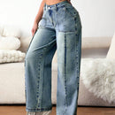 EZwear Jeans de pierna recta simples y versatiles para mujeres, para uso diario